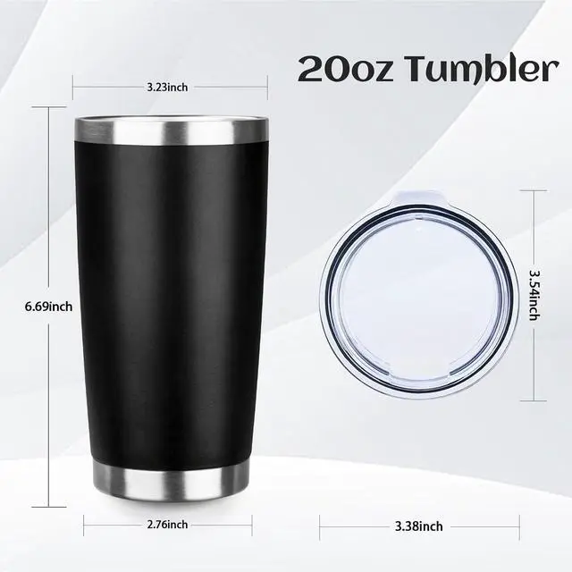 Alt view image 2 of 6 - StarSpeed 20oz Stainless Steel Travel Coffee Tumbler,Black