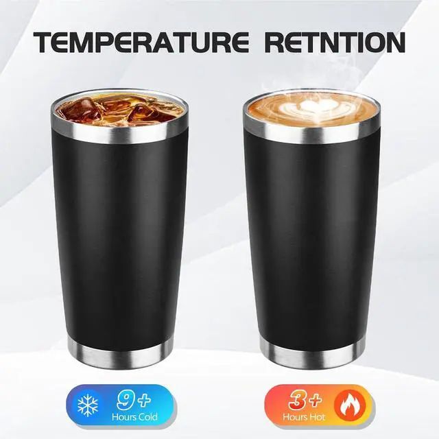 Alt view image 3 of 6 - StarSpeed 20oz Stainless Steel Travel Coffee Tumbler,Black