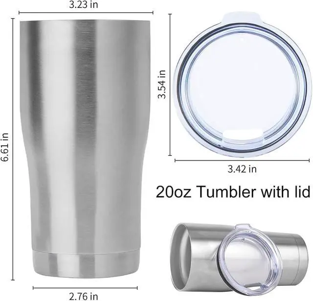 Alt view image 5 of 6 - DOMICARE 20oz Tumbler with Lid Stainless Steel Tumblers Bulk, Double Wall Vacuum Insulated Coffee Travel Mug, 1 Count (Pack of 1) Stainless Steel