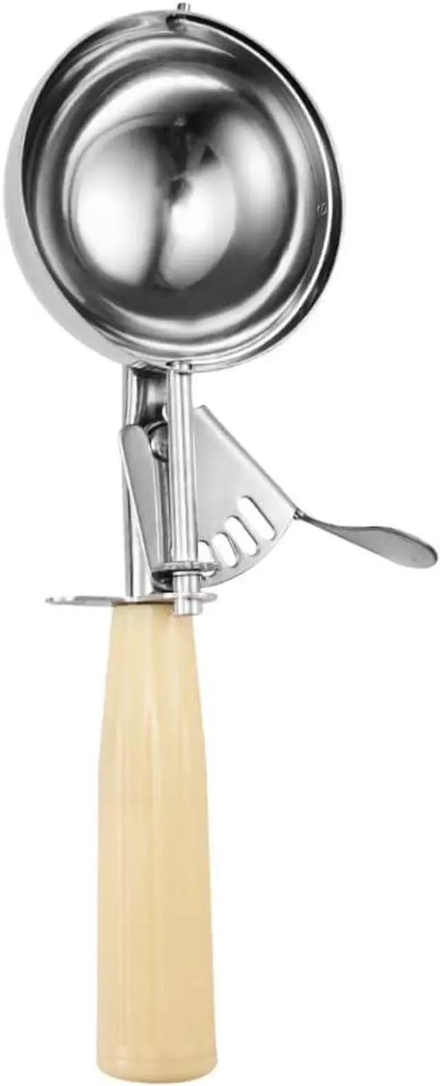 Alt view image 3 of 6 - Saebye Portion Scoop - #6 (5.3 oz) - Disher, Food Scoop, Cupcake Scoop, Muffin Scoops - Portion Control - 18/8 Stainless Steel, Ivory Handle