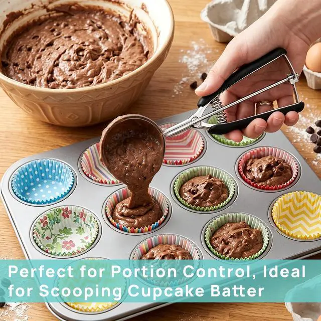 Alt view image 6 of 7 - HOMURE H Cookie Scoop 8 Tablespoon, 4 oz Ice Cream Scoop with Trigger
