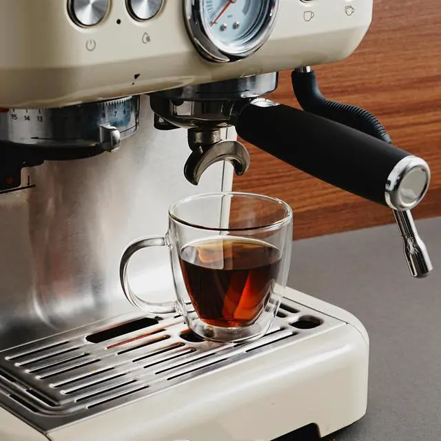 Alt view image 4 of 7 - CNGLASS Insulated Espresso Glass Mugs 5.4oz/160ml, Small Clear Coffee Mugs Set of 2, Double Wall Glass Cups with Handle for Tea and Macchiato