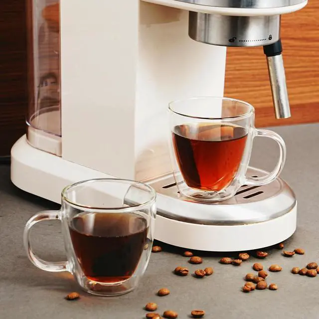 Alt view image 5 of 7 - CNGLASS Insulated Espresso Glass Mugs 5.4oz/160ml, Small Clear Coffee Mugs Set of 2, Double Wall Glass Cups with Handle for Tea and Macchiato