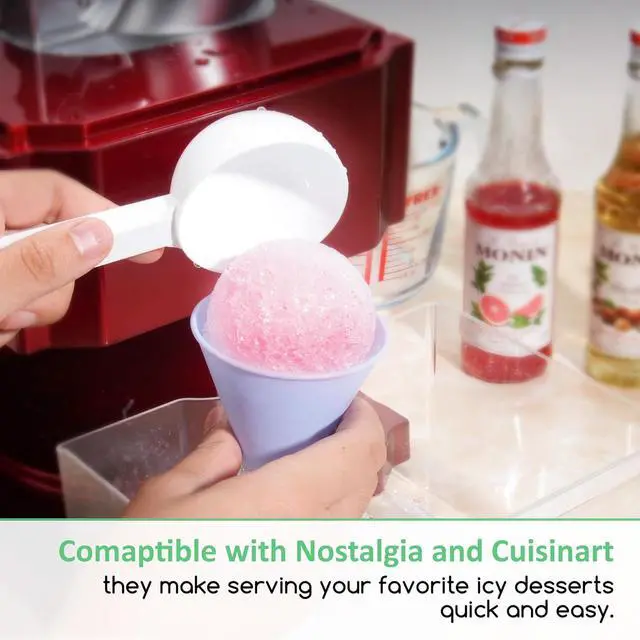 Alt view image 5 of 6 - Reusable Plastic Snow Cone Cups, Sturdy Shaved Ice Cups for Kids, Compatible with Nostalgia & Cuisinart Snow Cone Machine, Ideal for Smmer Party, Bright Colors, 4oz, Set of 6