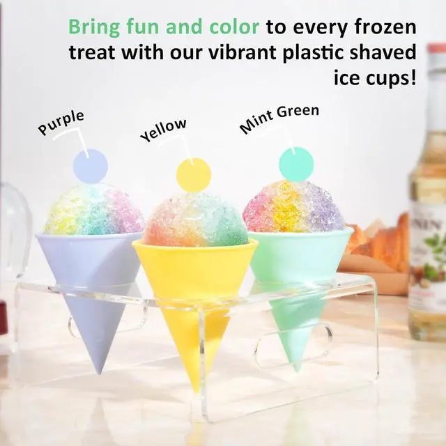 Alt view image 6 of 6 - Reusable Plastic Snow Cone Cups, Sturdy Shaved Ice Cups for Kids, Compatible with Nostalgia & Cuisinart Snow Cone Machine, Ideal for Smmer Party, Bright Colors, 4oz, Set of 6