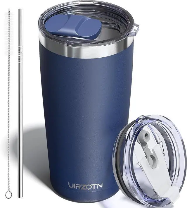 Main image of 20oz Travel Coffee Tumbler, Insulated Travel Mug, Navy Blue