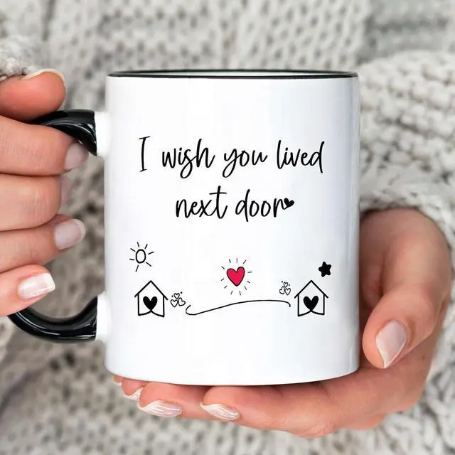 Main image of Bestie Gifts for Women: Unique Friendship Gifts - 'I Wish You Lived Next Door' Coffee Mug, Black