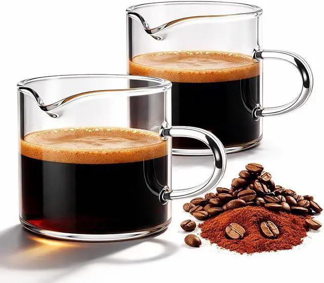 Main image of Gulex Espresso Cups Shot Glass Coffee Cups with Pour Spout 4 oz Clear