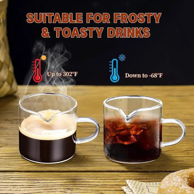 Alt view image 5 of 7 - Gulex Espresso Cups Shot Glass Coffee Cups with Pour Spout 4 oz Clear
