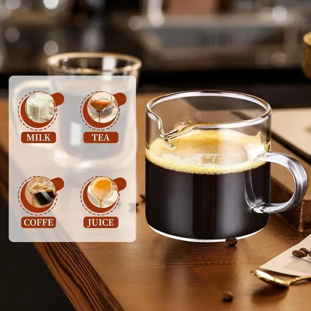 Alt view image 6 of 7 - Gulex Espresso Cups Shot Glass Coffee Cups with Pour Spout 4 oz Clear