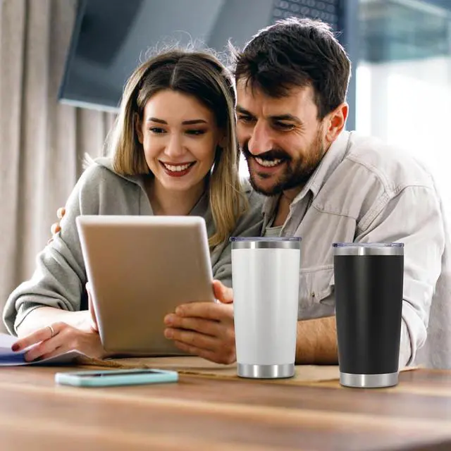 Alt view image 2 of 7 - 20 oz Tumbler Insulated Tumblers Stainless Steel Coffee Mug,Black 1PCS