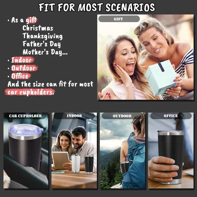 Alt view image 6 of 7 - 20 oz Tumbler Insulated Tumblers Stainless Steel Coffee Mug,Black 1PCS