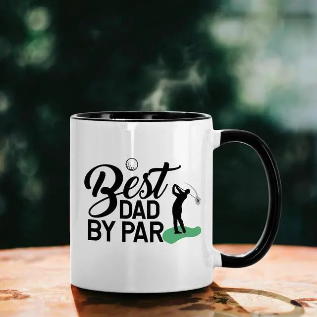 Alt view image 3 of 7 - YHRJWN Golf Gifts for Dad, Golf Gifts for Men, Best Dad Coffee Mug, Father's Day Birthday Gift, Father's Day Gift from Daughter Son, Funny Daddy Mug by Par, 11 Oz