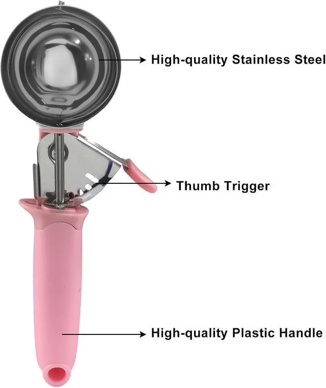Alt view image 4 of 5 - 1pc Pink 3.27oz Stainless Steel Ice Cream Scoop