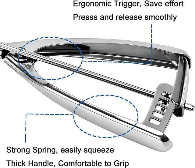 Alt view image 4 of 7 - Saebye 4 oz Scoop, #8 Cookie Scoop, Large Ice Cream Scoop with Trigger, Portion Scoop, Muffin Scoop, Cupcake Scoop, for Ice Cream, Muffin, Cupcake Batter, Mashed Potato, Cookie Dough