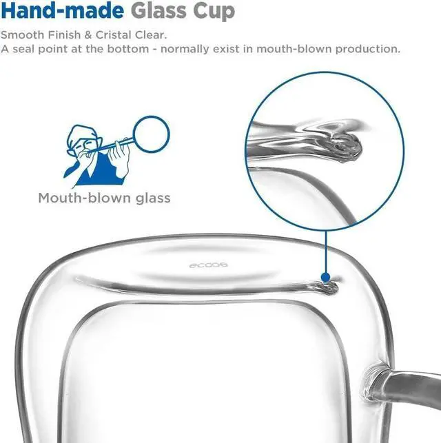 Alt view image 3 of 7 - ecooe Espresso Cups 4 Oz Double Walled Glasses Coffee Mugs Set of 2 120 ml