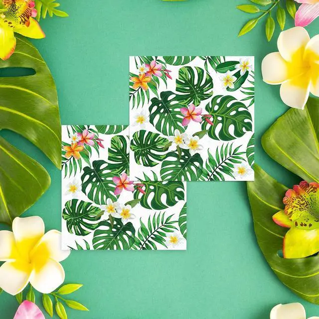 Alt view image 4 of 7 - Hawaiian Luau Napkins for Aloha Happy Birthday Party Supplies Tropical Tiki Themed Paper Napkins Disposable for Kids Baby Shower Summer Pool Beach Party Favors (50 Pack)