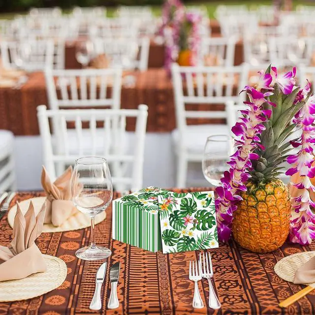 Alt view image 6 of 7 - Hawaiian Luau Napkins for Aloha Happy Birthday Party Supplies Tropical Tiki Themed Paper Napkins Disposable for Kids Baby Shower Summer Pool Beach Party Favors (50 Pack)