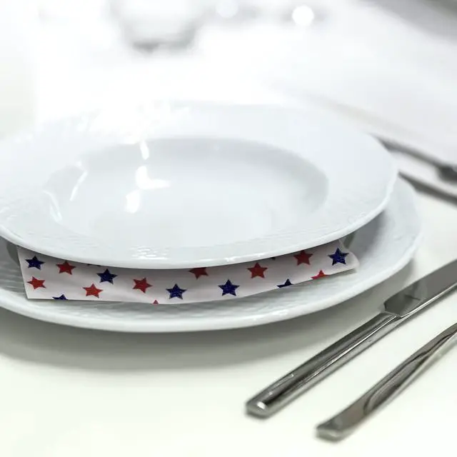 Alt view image 7 of 7 - Patriotic Party Supplies 4th of JULY paper napkins 60Count 6.5 x 6.5 inch Americana Stars Cocktail Napkins for Parties,Veterans Day Election Day 4th of July Independence Day Decorations