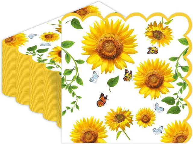Main image of Sunflower Napkins Disposable 40-Pack (6.5x6.5 Inch Folded)