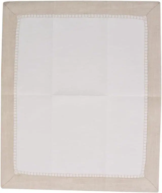 Alt view image 6 of 7 - Caspari Linen Border Paper Linen Guest Towel Napkins in Natural, 12 Per Package
