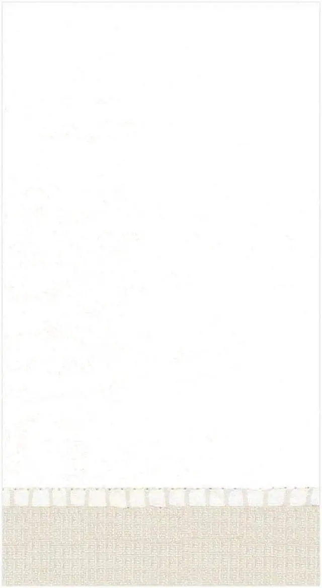 Alt view image 2 of 7 - Caspari Linen Border Paper Linen Guest Towel Napkins in Natural, 12 Per Package