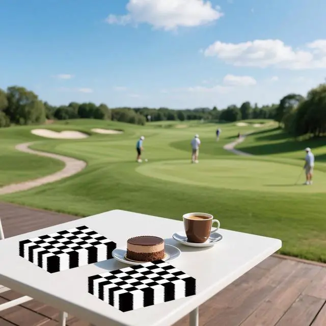 Alt view image 4 of 7 - 50 Pcs Race Car Paper Napkins 6.5 x 6.5 Inches, Black White Checkered Flag Theme Disposable Luncheon Dinner Party Napkins Cocktail Napkin for Race Car Birthday Party Decorations (Race Car)