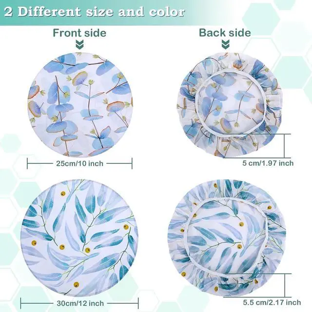 Alt view image 3 of 7 - 2 Large Reusable Beeswax Bowl Covers for Bread Proofing, 10/12 Inch Elastic Beeswax Wraps Cotton Cloth Sourdough Bowl Covers for Proofing Baskets, Mixer Bowls, Food Storage Containers