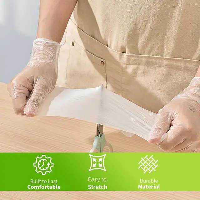 Alt view image 2 of 5 - TPE Gloves, Disposable Elastic Gloves for Food Handling, Cleaning, Beauty Care, Latex-Free