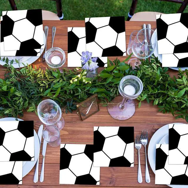 Alt view image 4 of 7 - 50 Pcs Soccer Napkins - Disposable Paper Napkins for Sport Theme Party Lunch Decorations and Favor Set