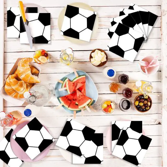 Alt view image 6 of 7 - 50 Pcs Soccer Napkins - Disposable Paper Napkins for Sport Theme Party Lunch Decorations and Favor Set