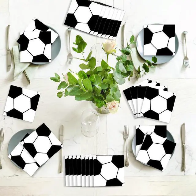 Alt view image 7 of 7 - 50 Pcs Soccer Napkins - Disposable Paper Napkins for Sport Theme Party Lunch Decorations and Favor Set