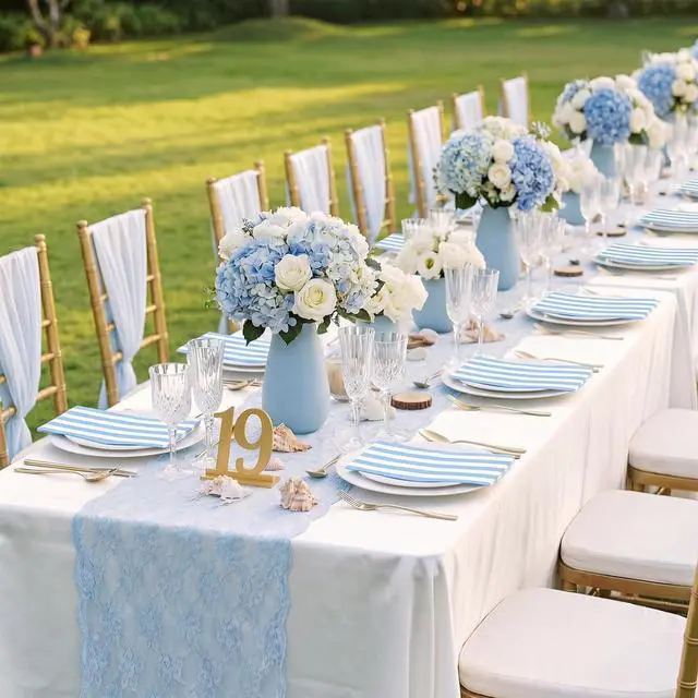 Alt view image 6 of 7 - NatNarr 60 Pcs Light Blue Striped Napkins, 2 Ply Paper Napkins