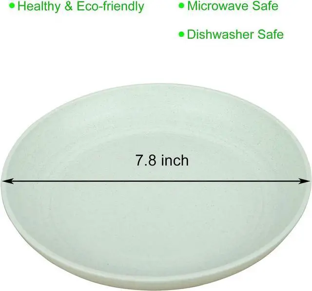 Alt view image 2 of 7 - 7.8 Inches Unbreakable Wheat Straw Plates - Reusable Plate Set - Dishwasher & Microwave Safe - Perfect for Dinner Dishes - Healthy, BPA Free & Eco-Friendly (7.8 Inches)
