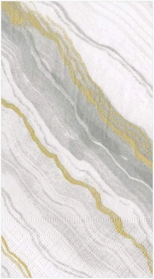 Alt view image 2 of 2 - Caspari Marble Paper Guest Towel Napkins in Grey, 15 Per Package