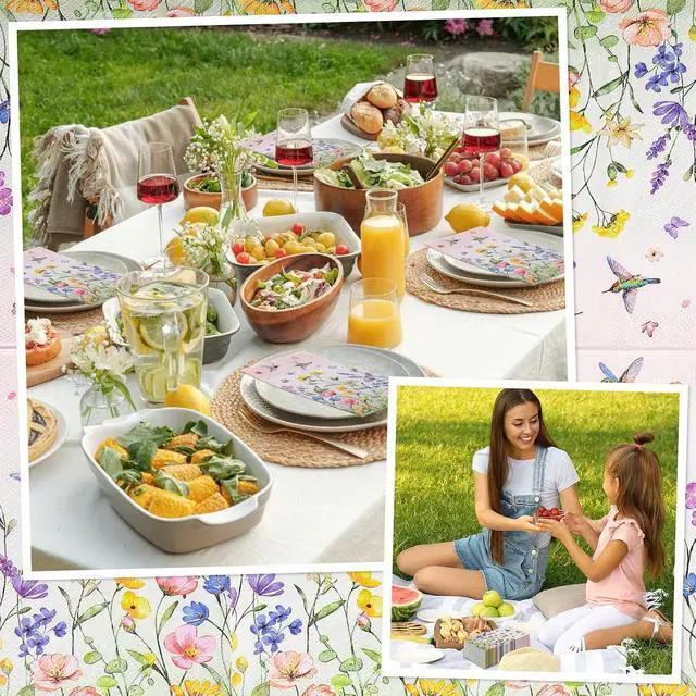 Alt view image 6 of 7 - Natnarr 60 Count Floral Guest Napkins, 2-Ply Disposable Paper Towels