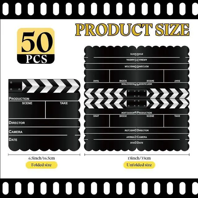 Alt view image 2 of 7 - 50Pcs Movie Night Scalloped Paper Napkins