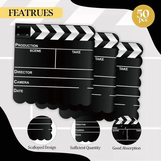 Alt view image 3 of 7 - 50Pcs Movie Night Scalloped Paper Napkins