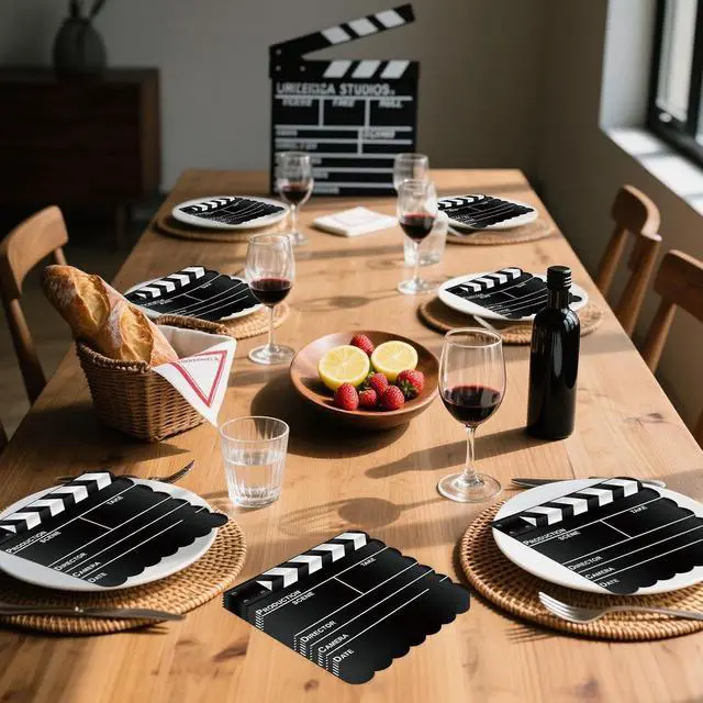 Alt view image 5 of 7 - 50Pcs Movie Night Scalloped Paper Napkins