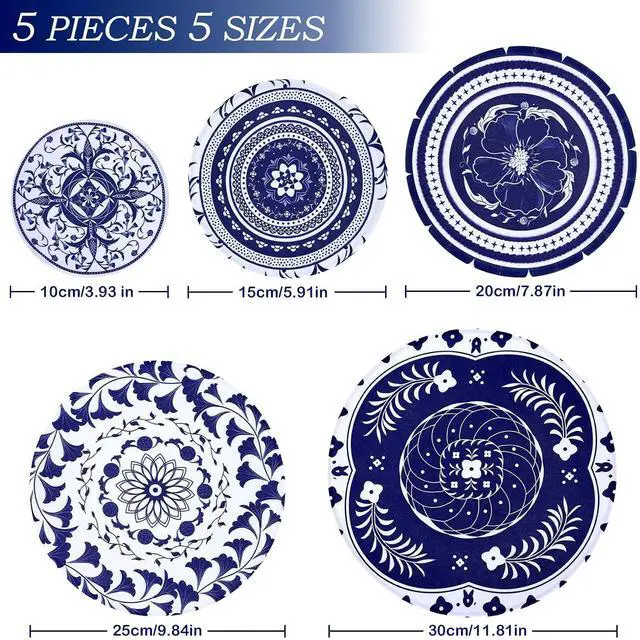 Alt view image 2 of 7 - 5 Pieces Bowl Covers Reusable, Elastic Cloth Covers for Proofing and Food