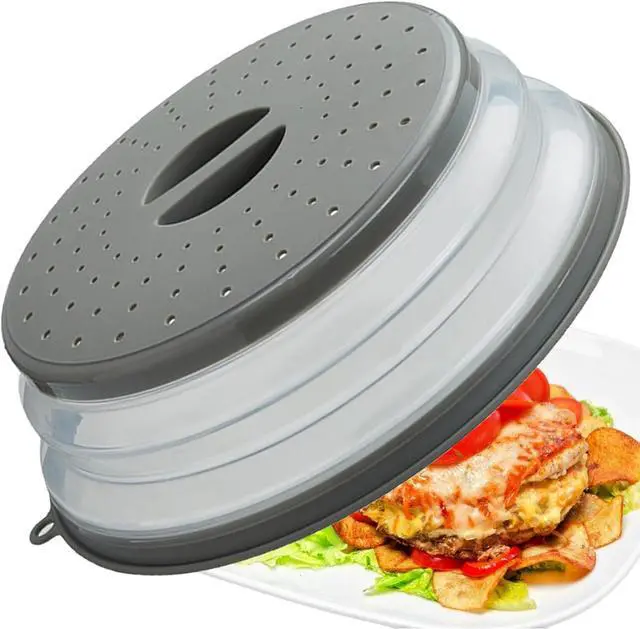 Main image of Microwave Splatter Cover Vented for Food, Splatter Guard & Colander Kitchen Gadget for Fruit Vegetables Microwave Plate Cover with Hook Hole,Dishwasher-Safe,BPA-Free Silicone & Plastic (1 Pack)