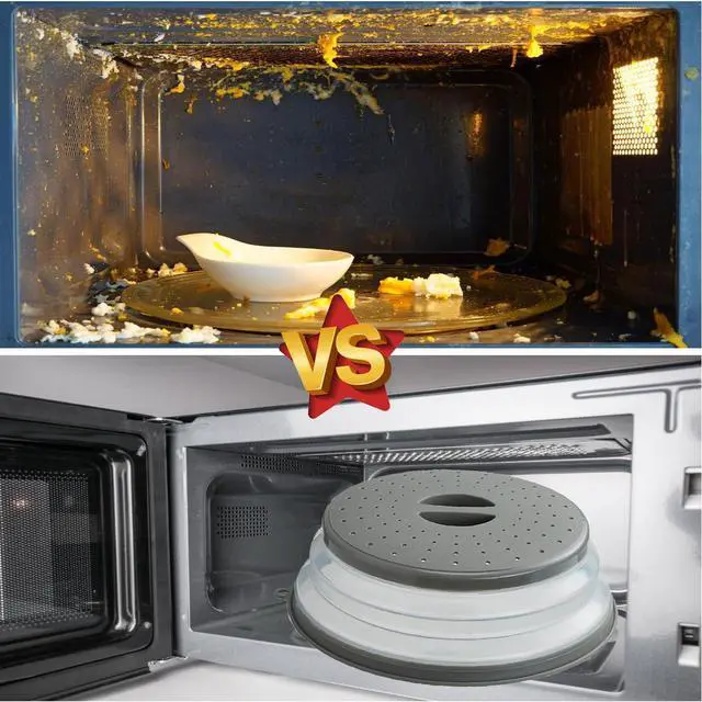 Alt view image 3 of 6 - Microwave Splatter Cover Vented for Food, Splatter Guard & Colander Kitchen Gadget for Fruit Vegetables Microwave Plate Cover with Hook Hole,Dishwasher-Safe,BPA-Free Silicone & Plastic (1 Pack)
