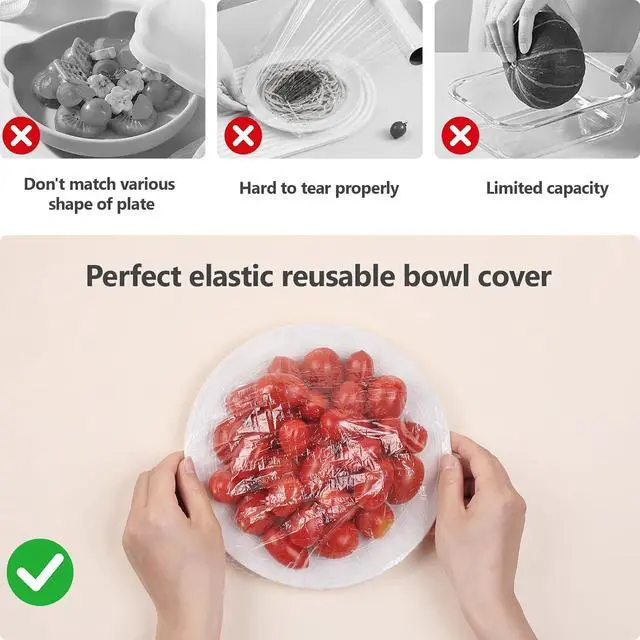 Alt view image 7 of 7 - 160 Pcs Bowl Covers for Bread Proofing - Fits Bowls Up to 12", Large Thickened Reusable Elastic Stretch Wrap Food Covers, Shower Cap Style for Sourdough Dough Rising, BPA Free for Kitchen Food Storage