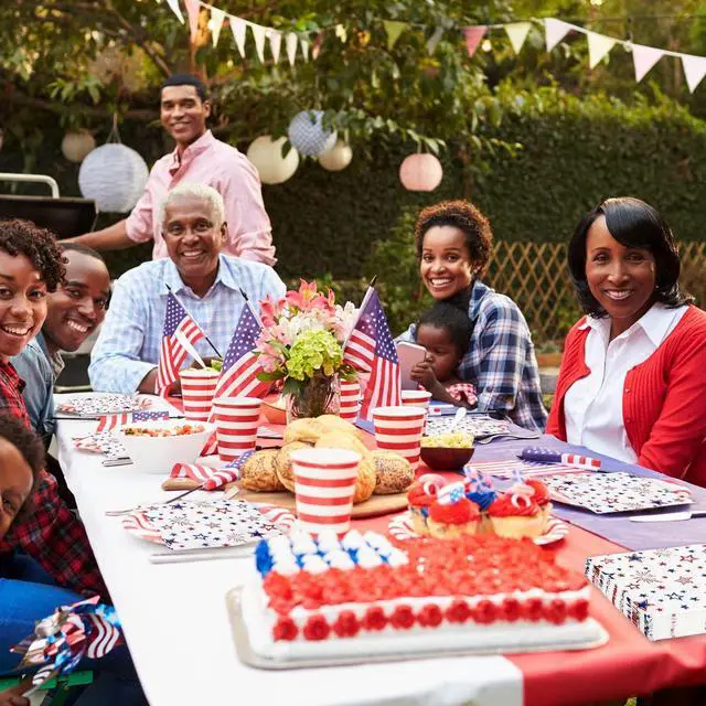 Alt view image 6 of 7 - Quera 50 Pack Patriotic Party Supplies Stars Firework Paper Napkins 4th of July Memorial Day Independence Day Holiday Kitchen Table Decoration, 6.5'' X 6.5'' Red, White,Blue.