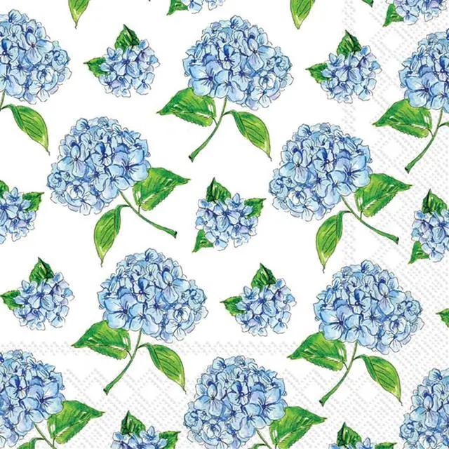 Main image of Boston International IHR 3-Ply Paper Napkins Rosanne Beck Collections, 20-Count Lunch Size, Hydrangea Scatter