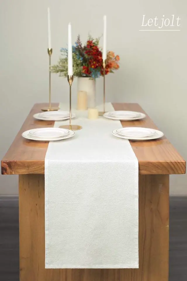 Alt view image 2 of 5 - Letjolt White Table Runner 72 Inches Long