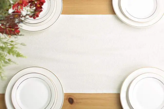 Alt view image 5 of 5 - Letjolt White Table Runner 72 Inches Long
