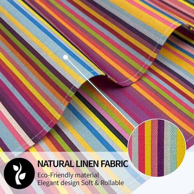 Alt view image 3 of 7 - Rainbow Placemats Set of 4, 12x18 Inch Faux Linen Table Mats