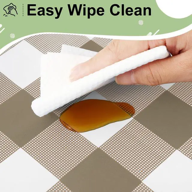 Alt view image 5 of 7 - misaya 4 Packs Buffalo Disposable Table Cloth, 54 x 72 Inch Waterproof Plastic Tablecloth, Rectangle Khaki and White Checkered Table Covers for Picnic, Birthday, Party, Back to School