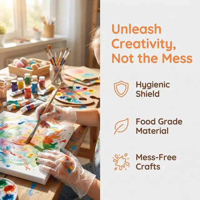 Alt view image 6 of 7 - Milisten Kids Disposable Gloves 100 Count Food Grade